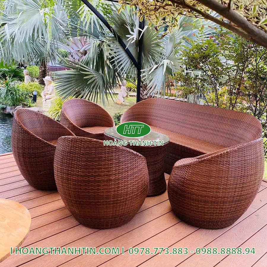 Sofa trứng nhựa mây HTT 125