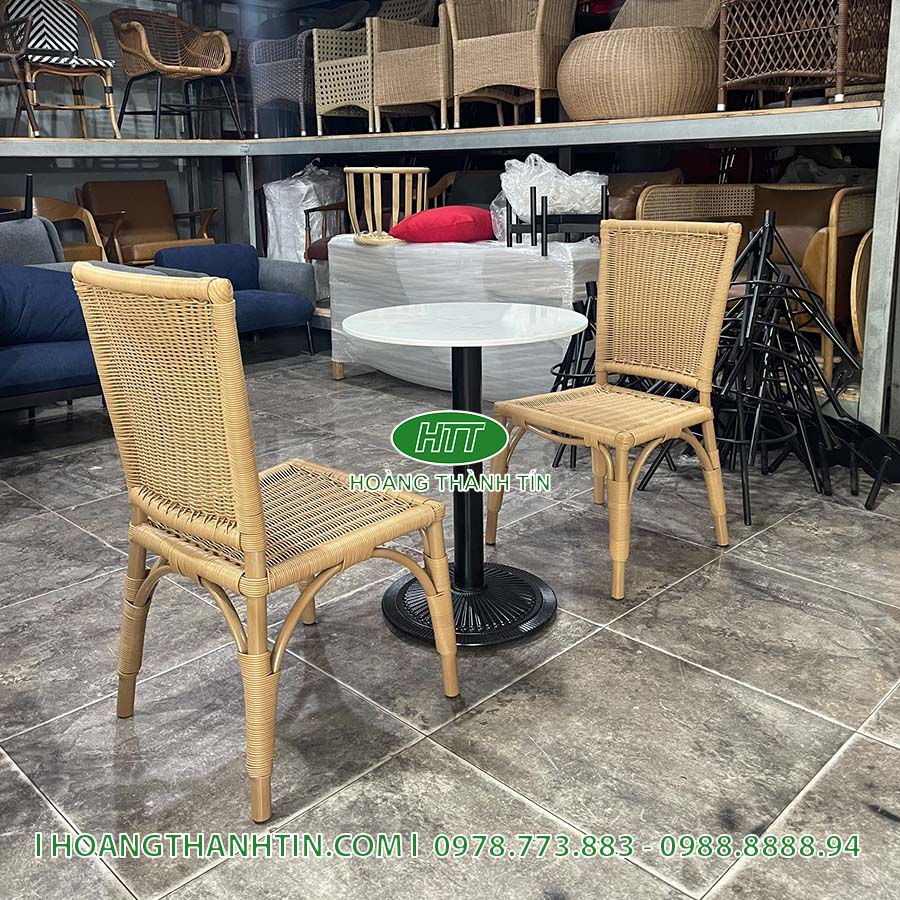 Bàn ghế cafe nhựa mây HTT 13
