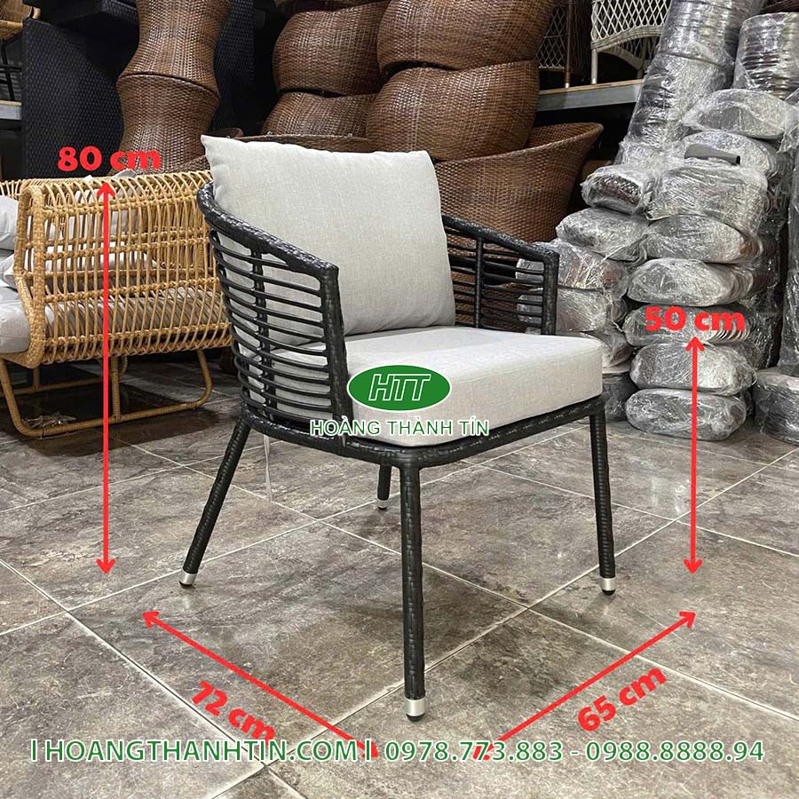 Bàn ghế cafe nhựa mây HTT 22