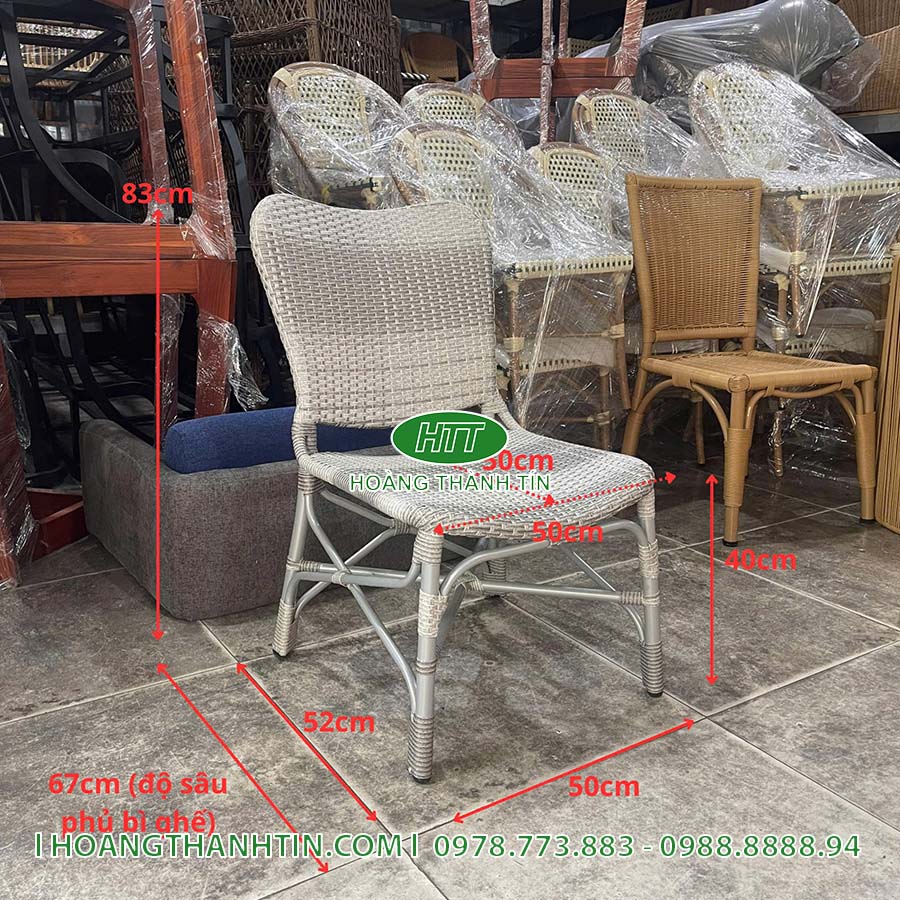 Bàn ghế cafe nhựa mây HTT 29