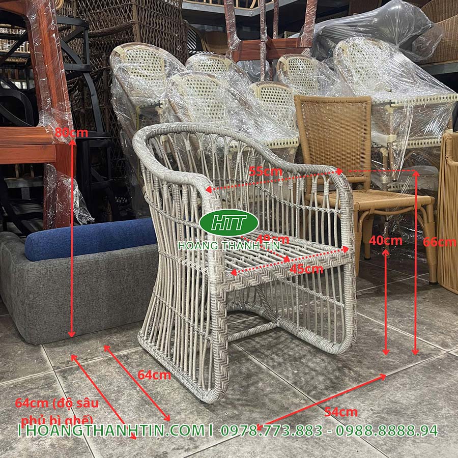 Bàn ghế cafe nhựa mây HTT 30