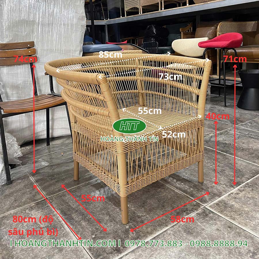 Bàn ghế cafe nhựa mây HTT 32
