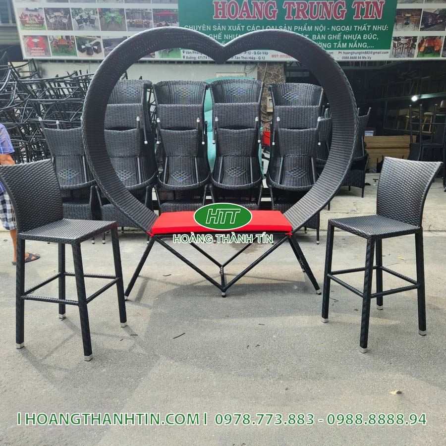 Ghế hình trái tim nhựa mây HTT01
