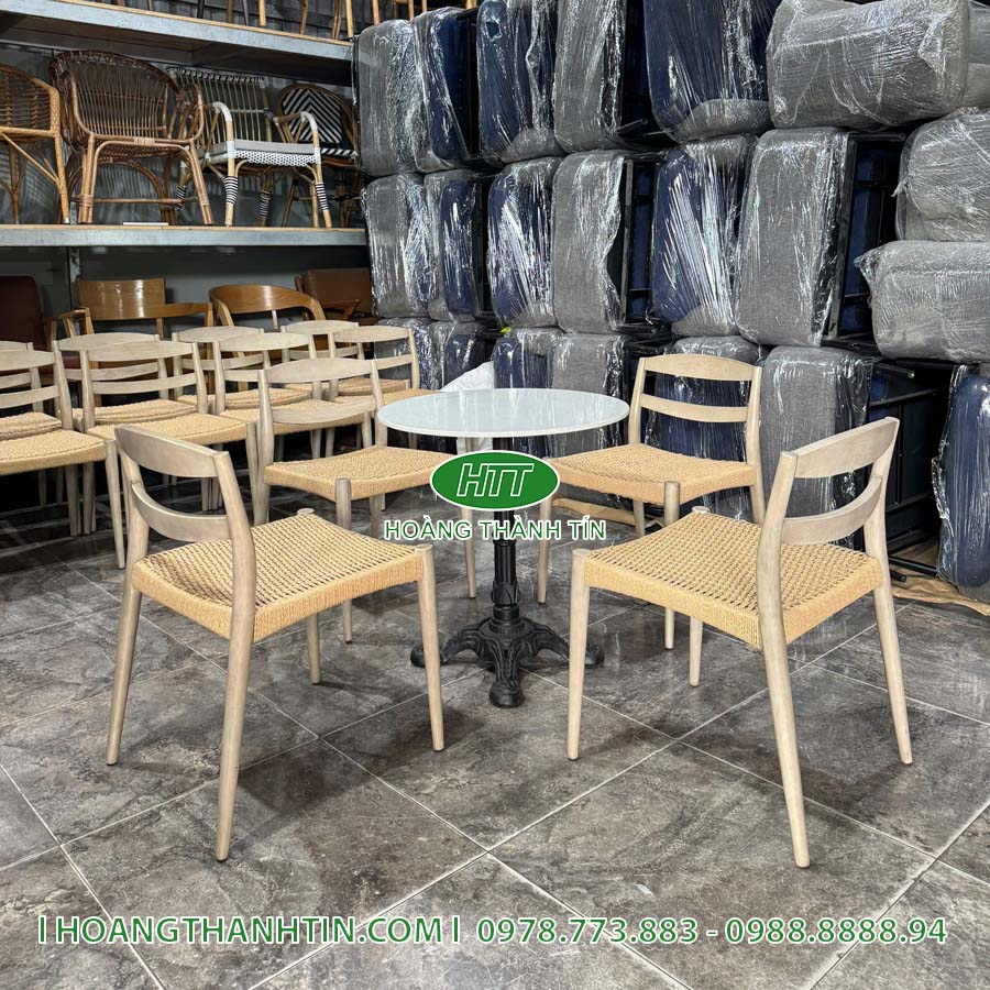 Bàn ghế đan dây cói HTT 1