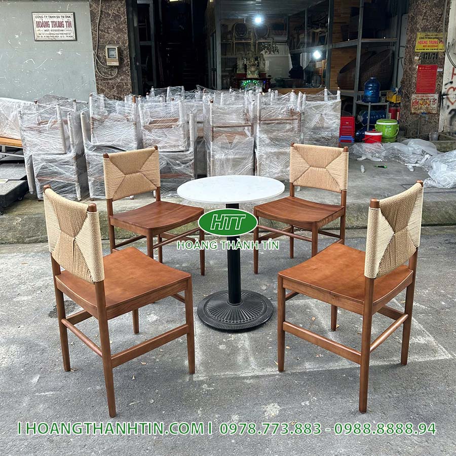 Bàn ghế đan dây cói HTT 4