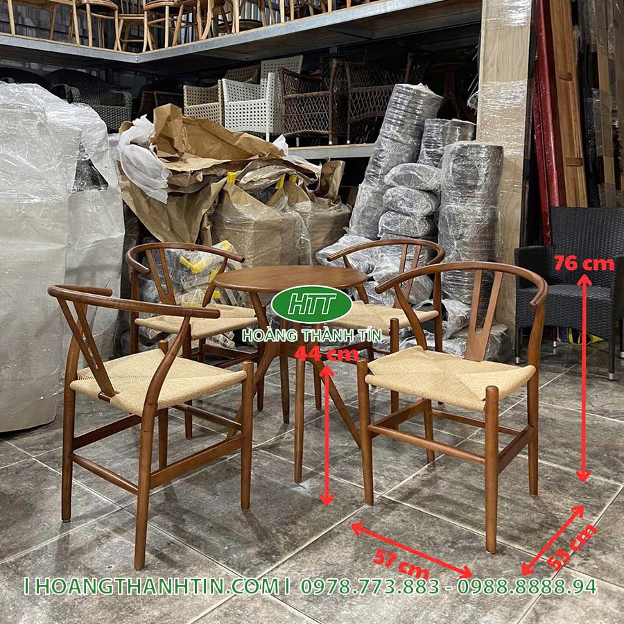 Bàn ghế đan dây cói HTT 12