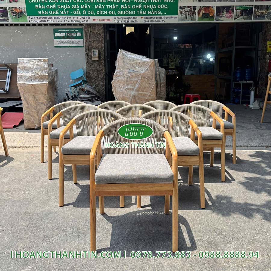 Bàn ghế đan dây dùi HTT 12