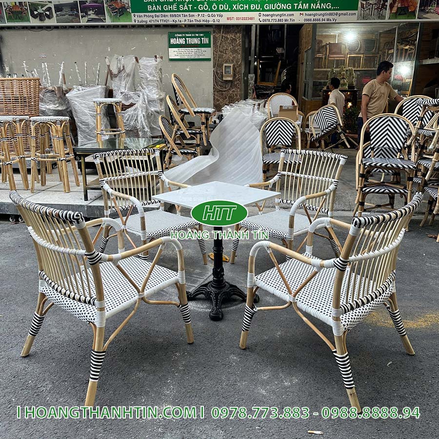 Bàn ghế mây thật HTT 02