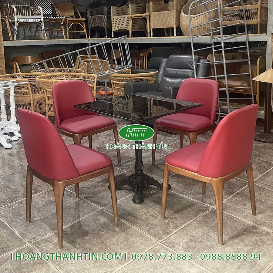 Bàn ghế gỗ nệm nhà hàng HTT 73