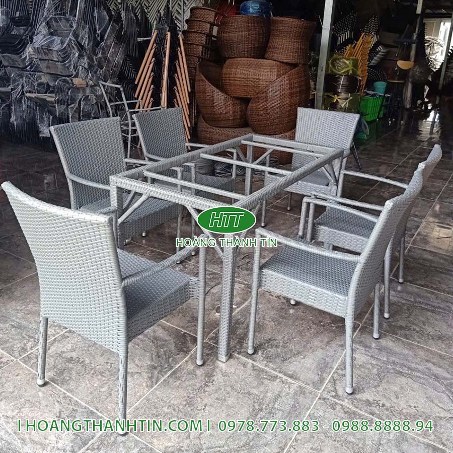 Bàn ghế nhựa mây ngoài trời HTT-32