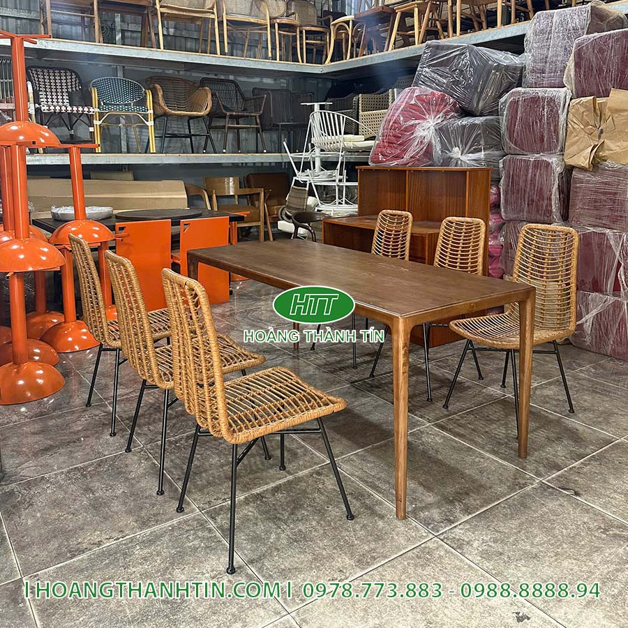 Bàn ghế nhựa mây ngoài trời HTT-33