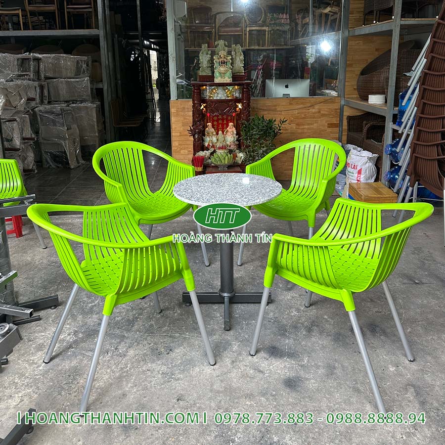 Ghế nhựa đúc chân nhôm HTT 1