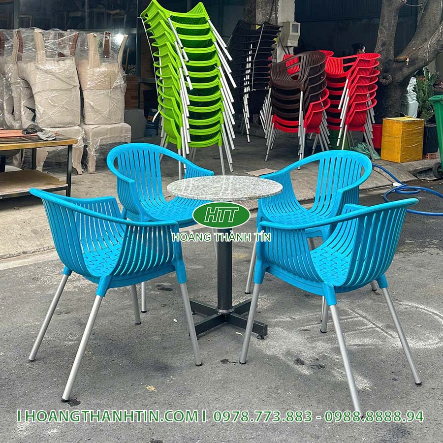 Ghế nhựa đúc chân nhôm HTT 7