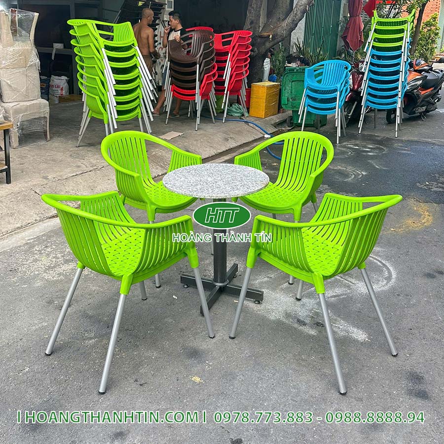 Ghế nhựa đúc chân nhôm HTT 8