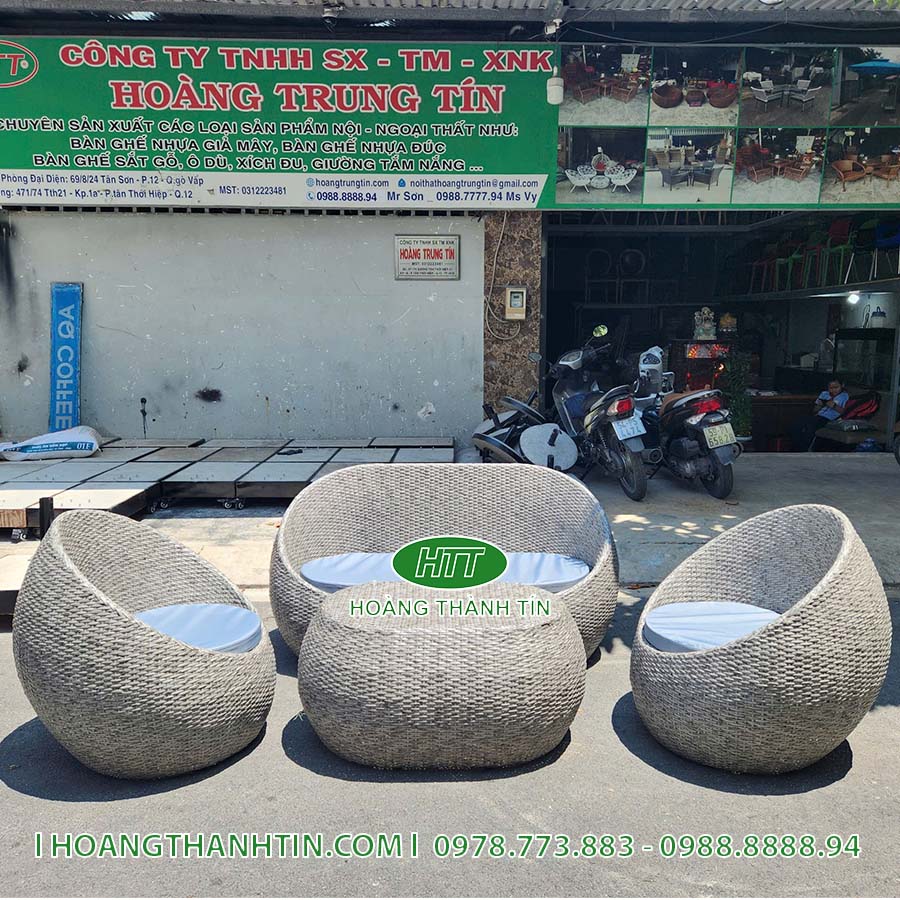 Sofa trứng nhựa mây HTT 200