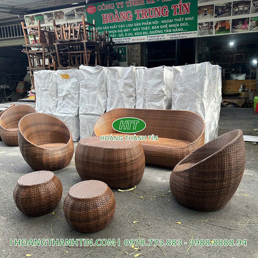 Sofa trứng nhựa mây HTT 149