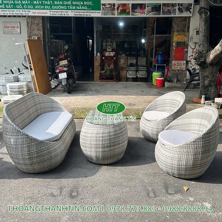 Sofa trứng nhựa mây HTT 200