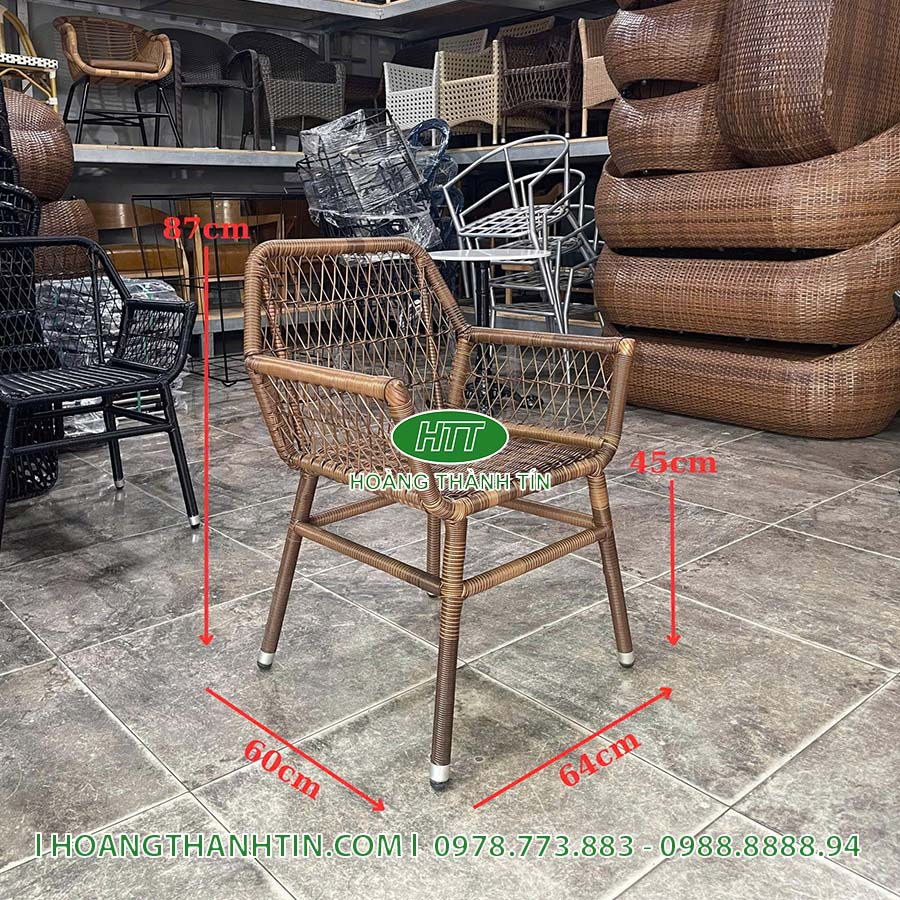 Bàn ghế nhựa giả mây cafe HTT 26