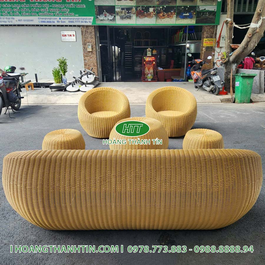 Sofa trứng nhựa mây HTT 04