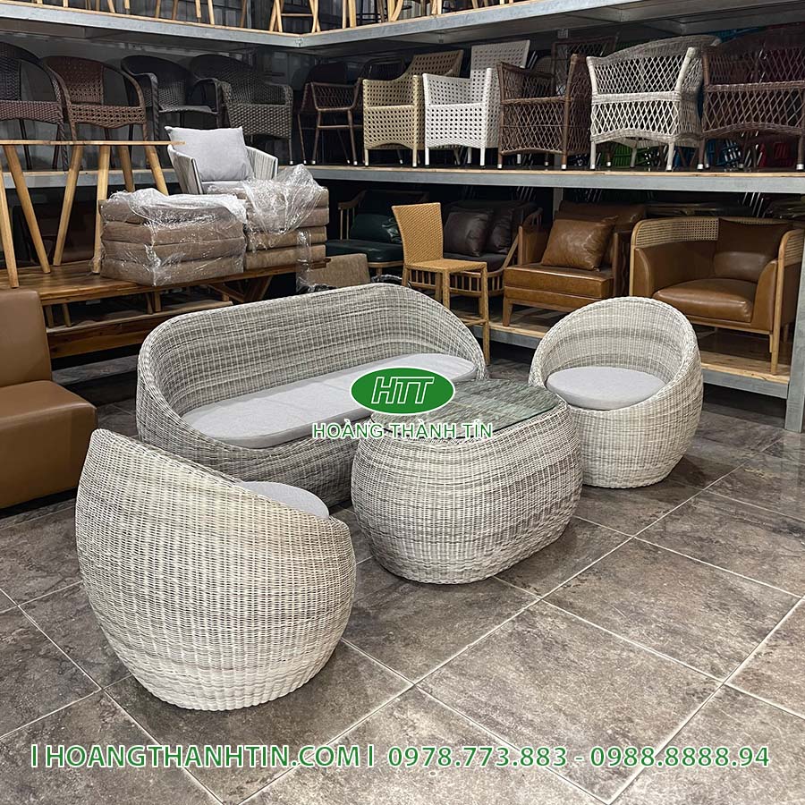 Sofa trứng nhựa mây HTT 12