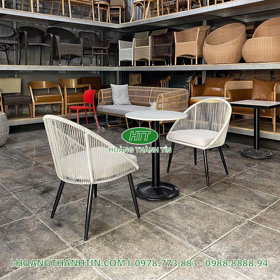 Bàn ghế cafe nhựa giả mây HTT 11