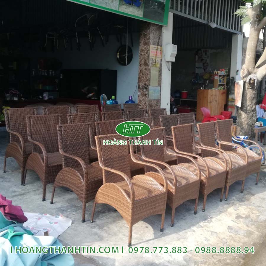 Bàn ghế cafe nhựa giả mây HTT 73
