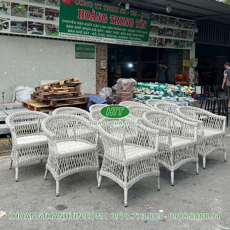 Bàn ghế cafe nhựa giả mây HTT 224