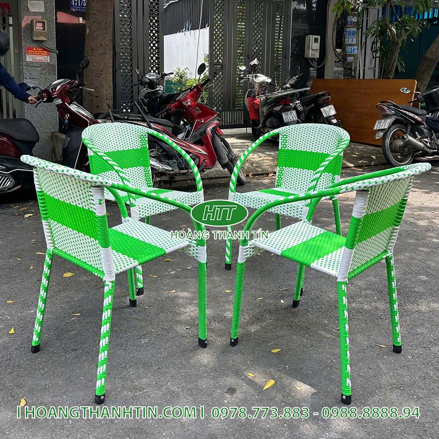 Bàn ghế cafe nhựa giả mây HTT 207