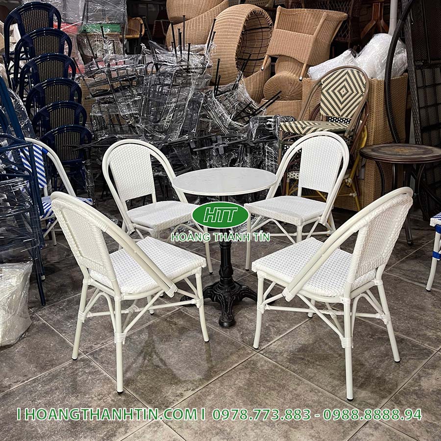 Bàn ghế cafe nhựa mây HTT 51