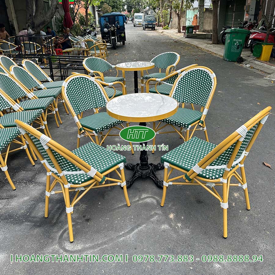 Bàn ghế cafe nhựa mây HTT 220