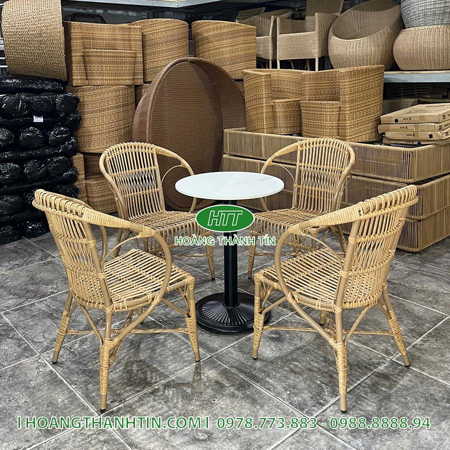 Bàn ghế nhựa mây cao cấp HTT 01