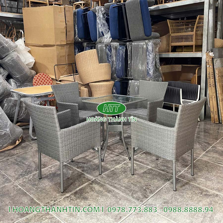 Bàn ghế nhựa giả mây HTT 11