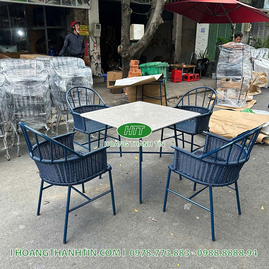 Bàn ghế nhựa giả mây HTT 21