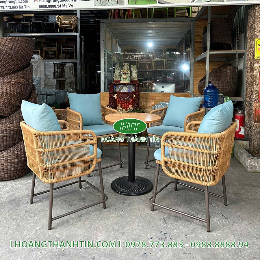Bàn ghế nhựa giả mây HTT 23