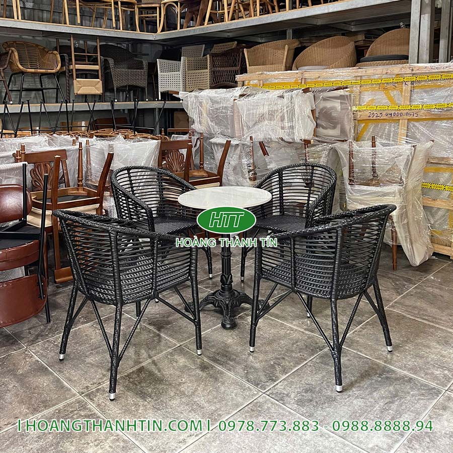Bàn ghế nhựa giả mây HTT 24