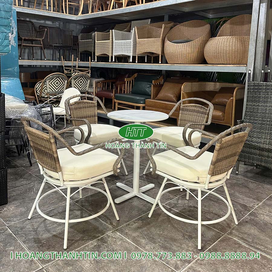 Bàn ghế nhựa giả mây HTT 32