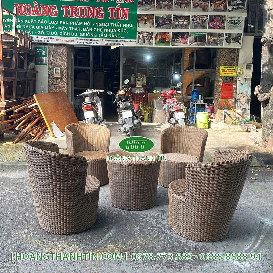 Bàn ghế nhựa giả mây HTT 34
