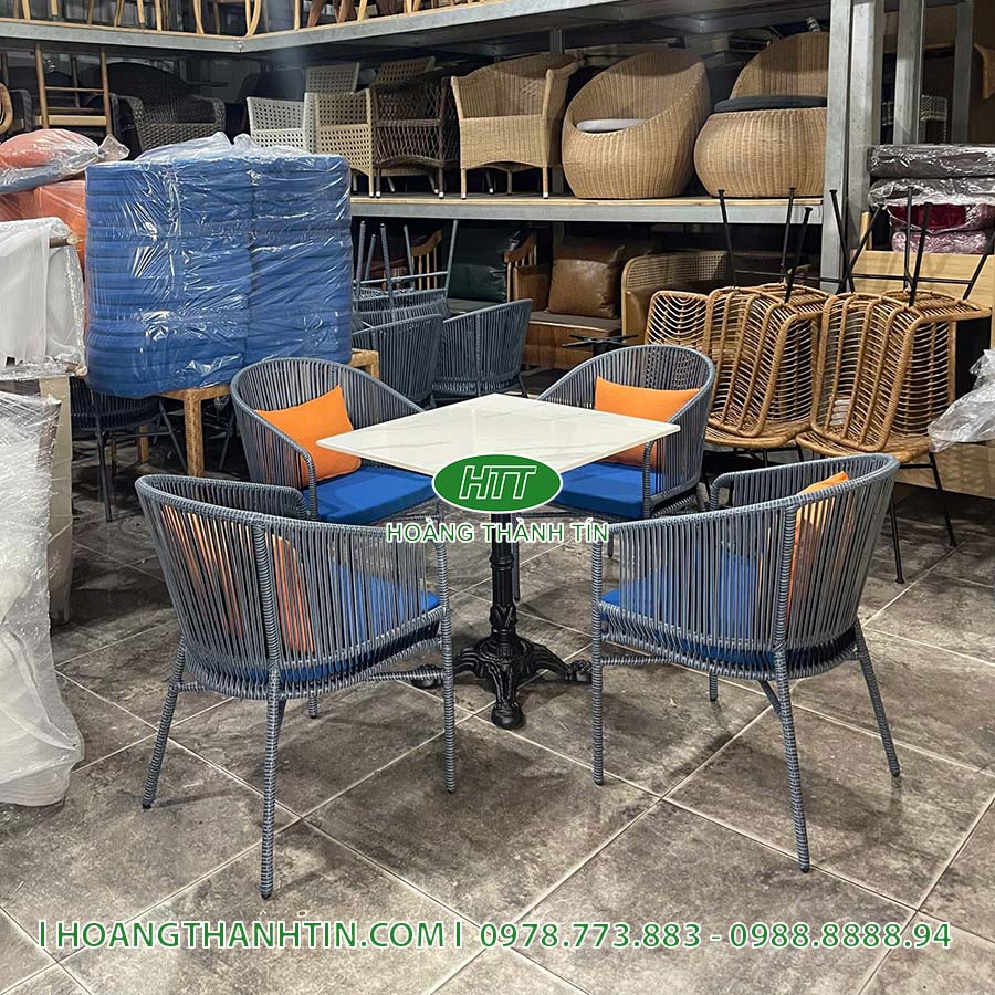 Bàn ghế nhựa giả mây HTT 43