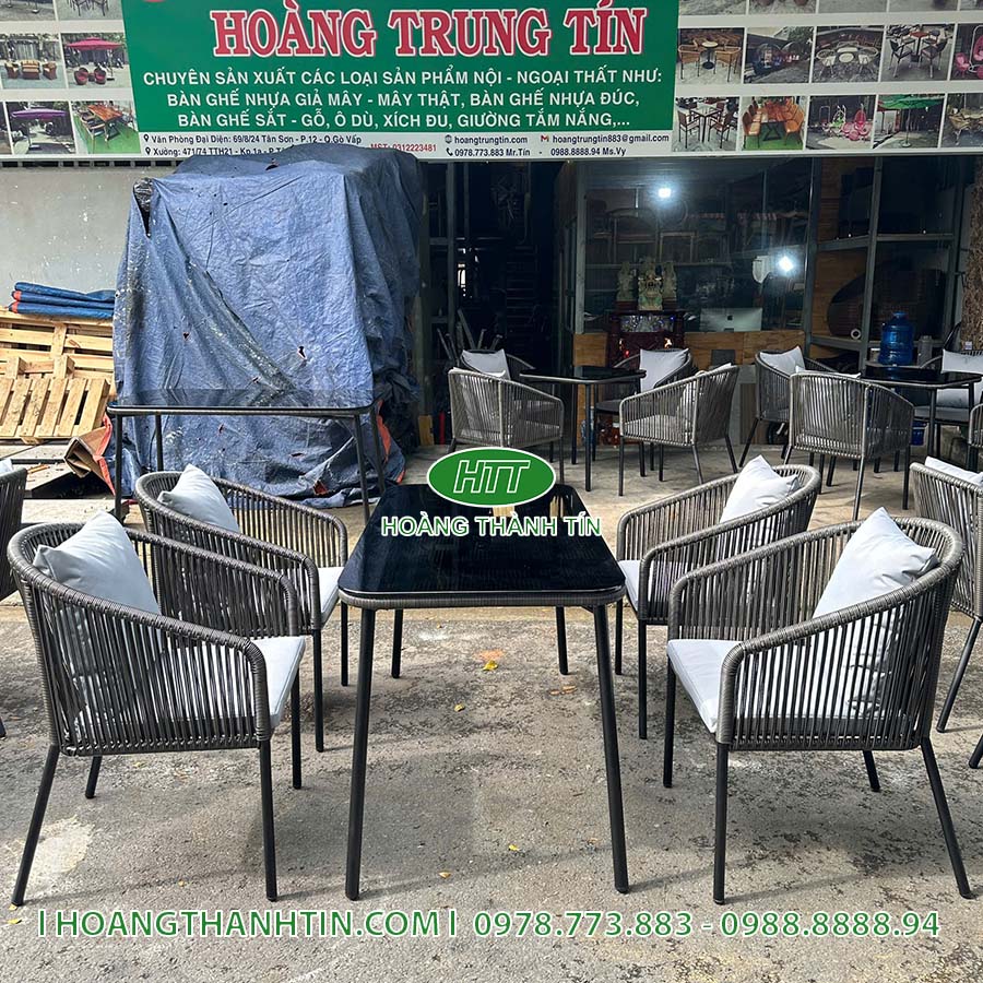 Bàn ghế nhựa giả mây HTT 44