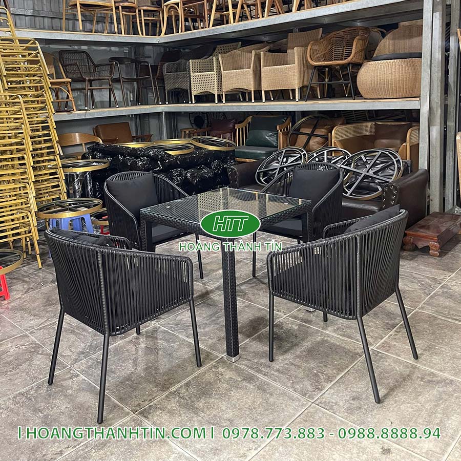 Bàn ghế nhựa giả mây HTT 47