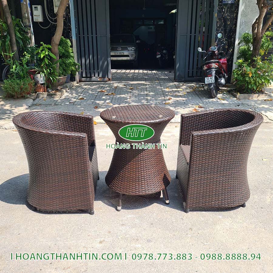 Bàn ghế nhựa giả mây HTT 53