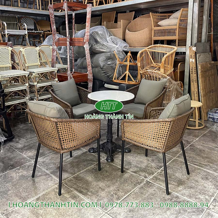 Bàn ghế nhựa giả mây HTT 56