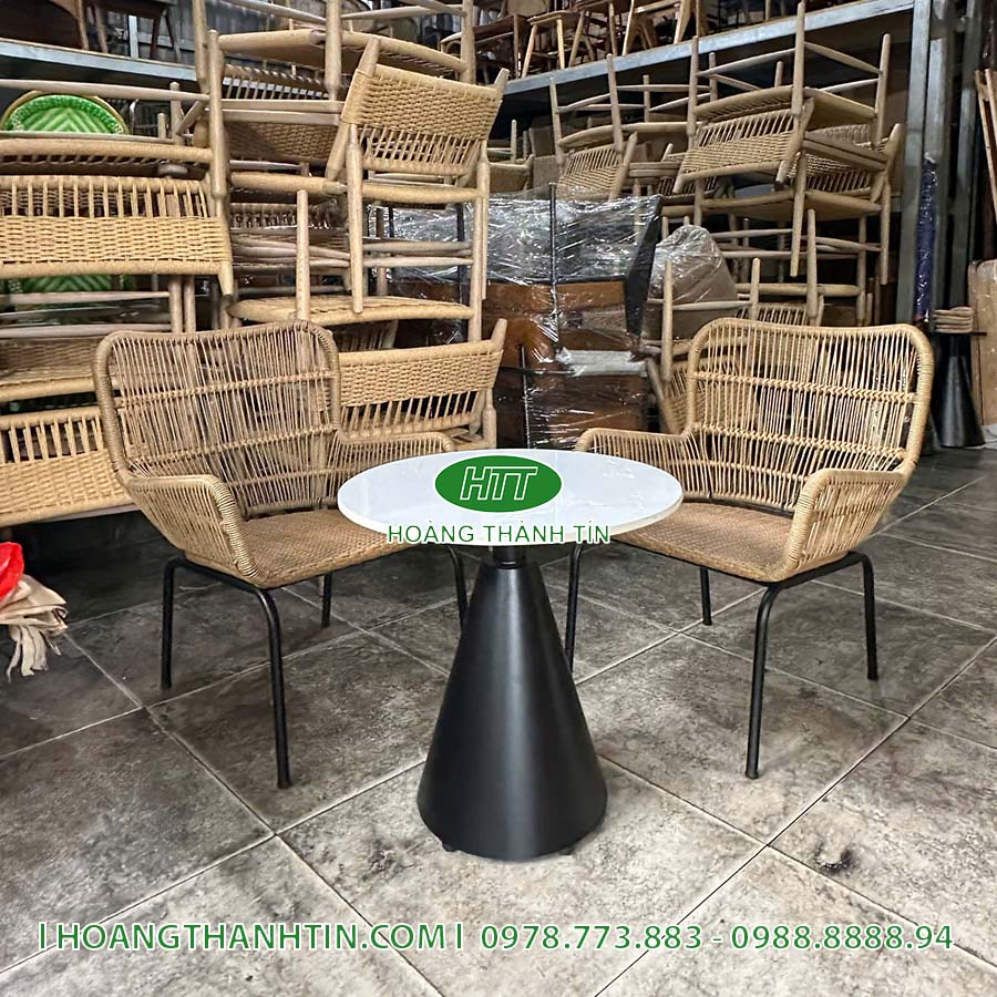 Bàn ghế nhựa giả mây HTT 58