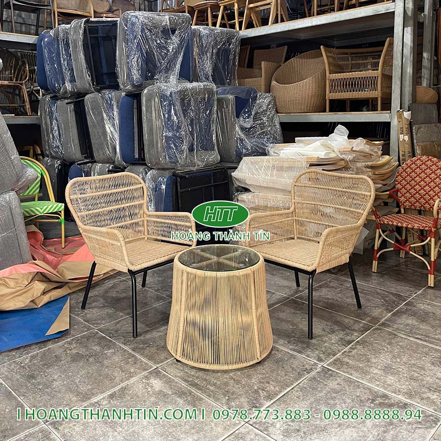 Bàn ghế nhựa giả mây HTT 59