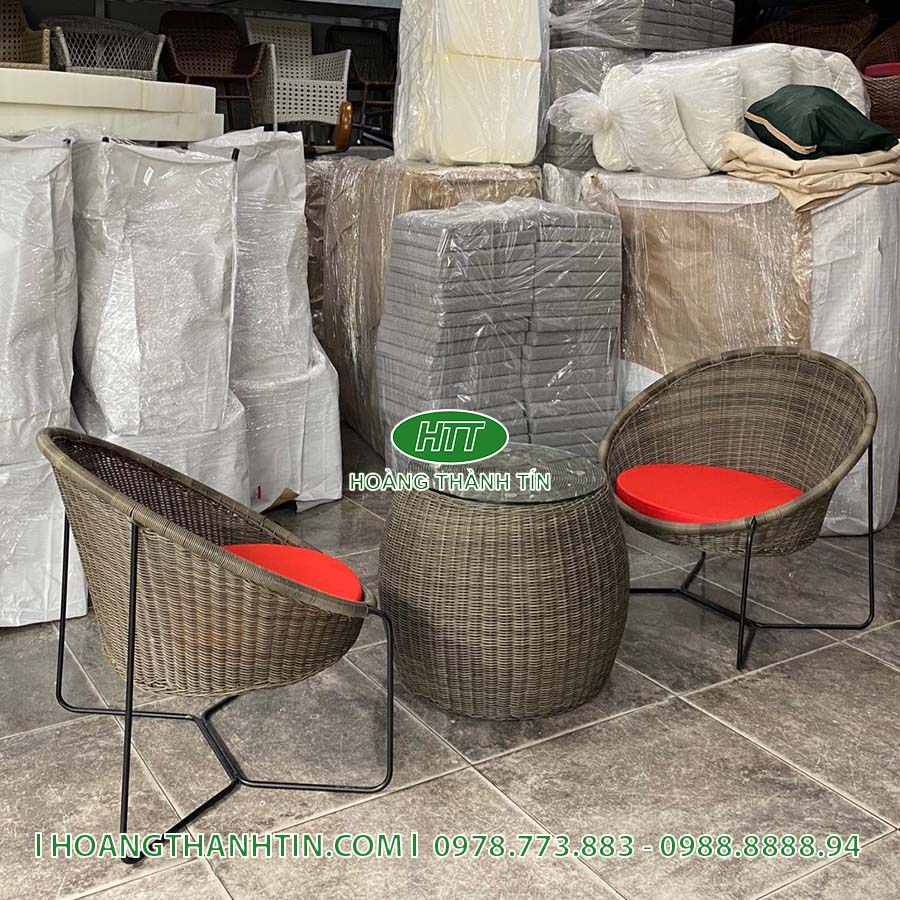 Bàn ghế nhựa giả mây HTT 64