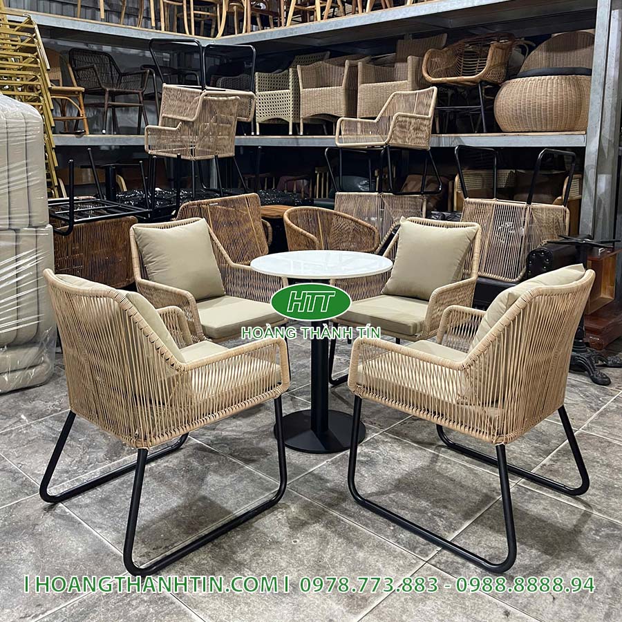 Bàn ghế nhựa giả mây HTT 71