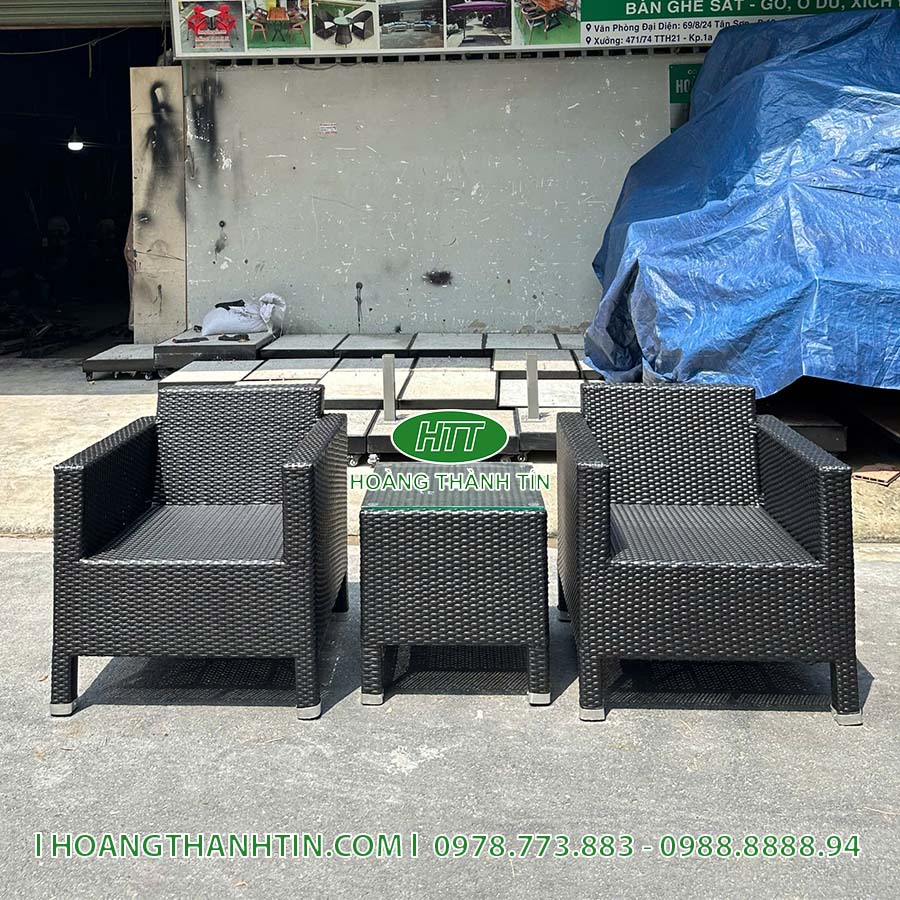 Bàn ghế nhựa giả mây HTT 77