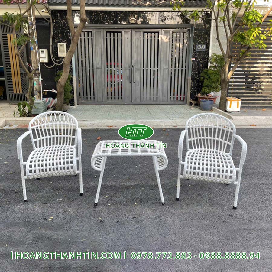 Bàn ghế nhựa giả mây HTT 78