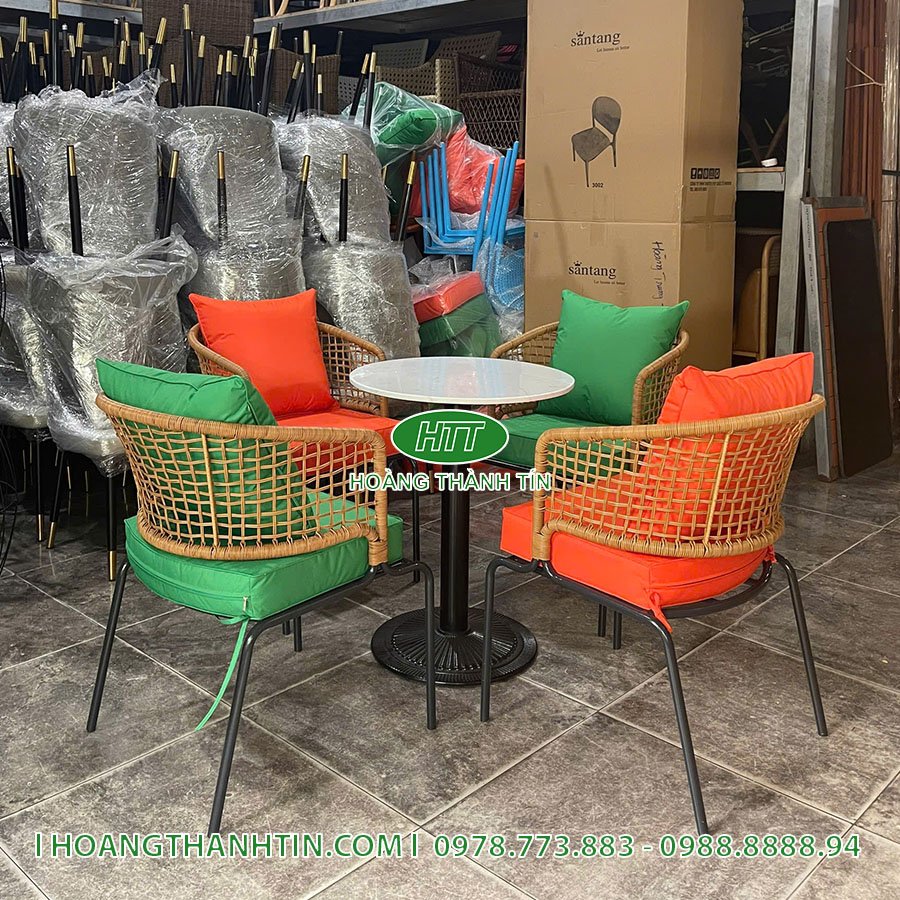 Bàn ghế nhựa giả mây HTT 81