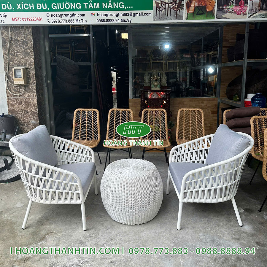 Bàn ghế nhựa giả mây HTT 90